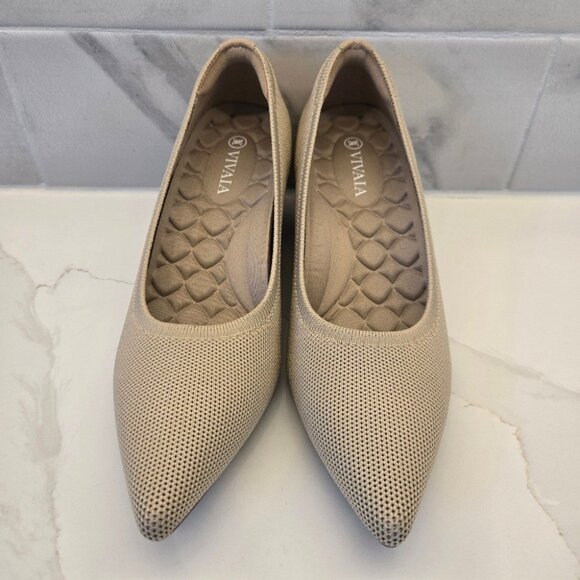 Vivaia Aria Wedge Pro Pointed Toe Pumps Almond - Picture 3 of 11